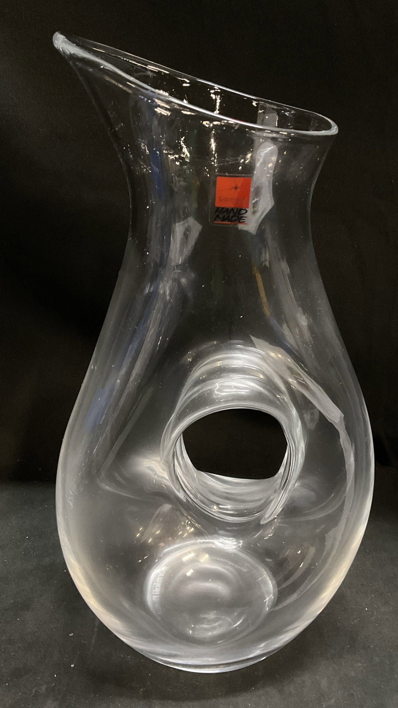 Vtg Sgnd Bormioli Rocco Pierced Glass Carafe (1 of 8)