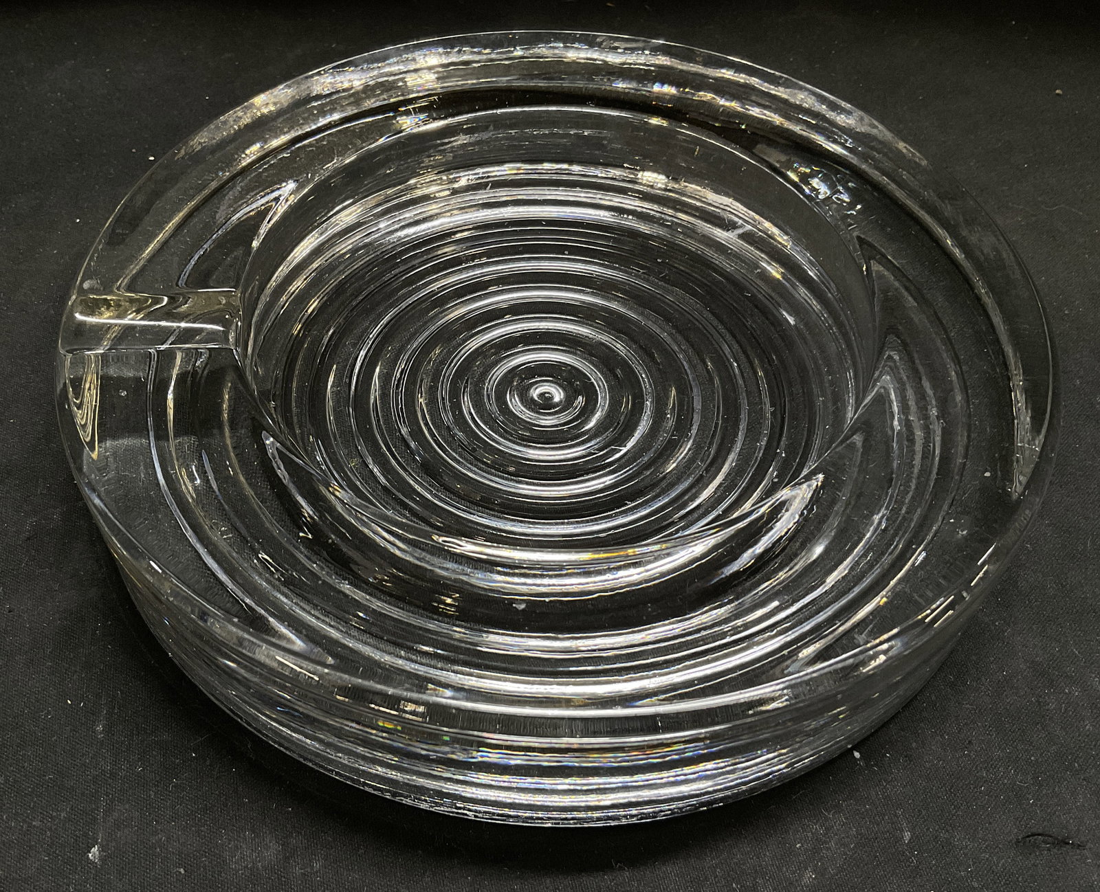 Vintage Art Deco Style Clear Crystal Ashtray (1 of 6)