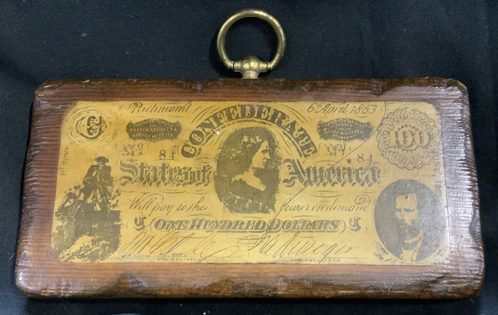Vtg 70s Civil War Confederate Banknote Plaque (1 of 7)