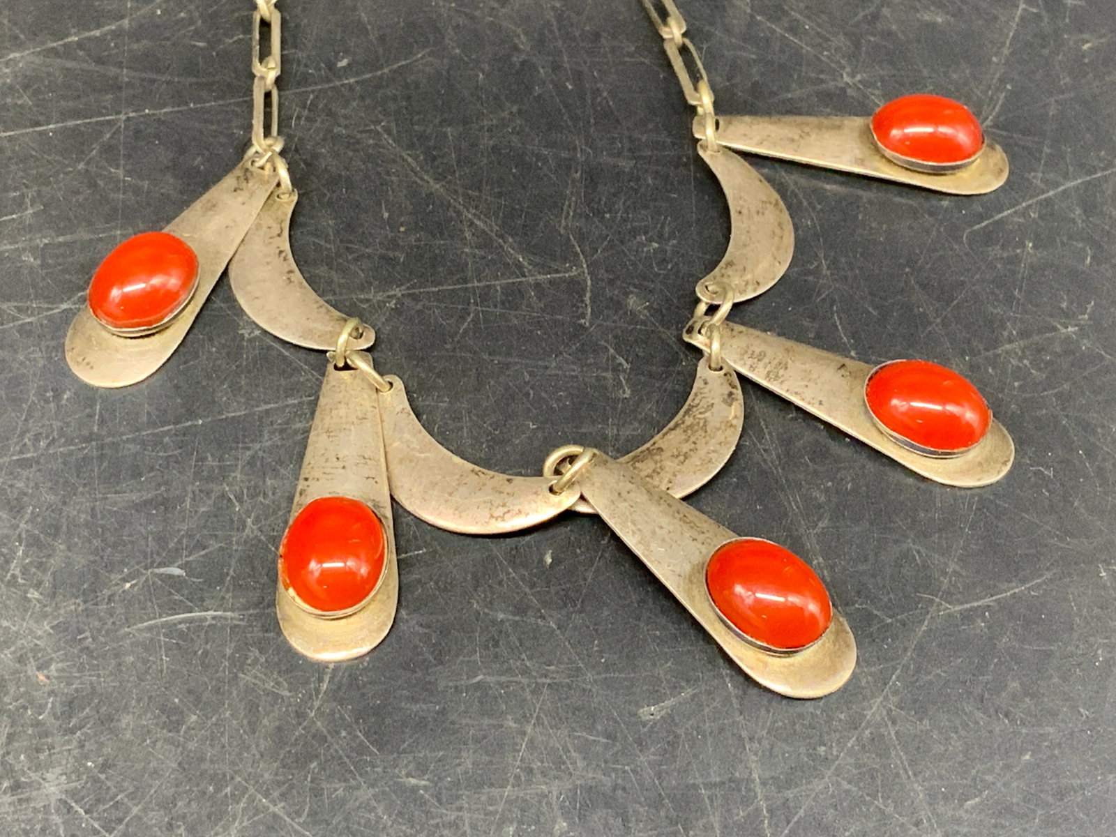 Mid-Century Modernist Sterling Silver Necklace (1 of 6)
