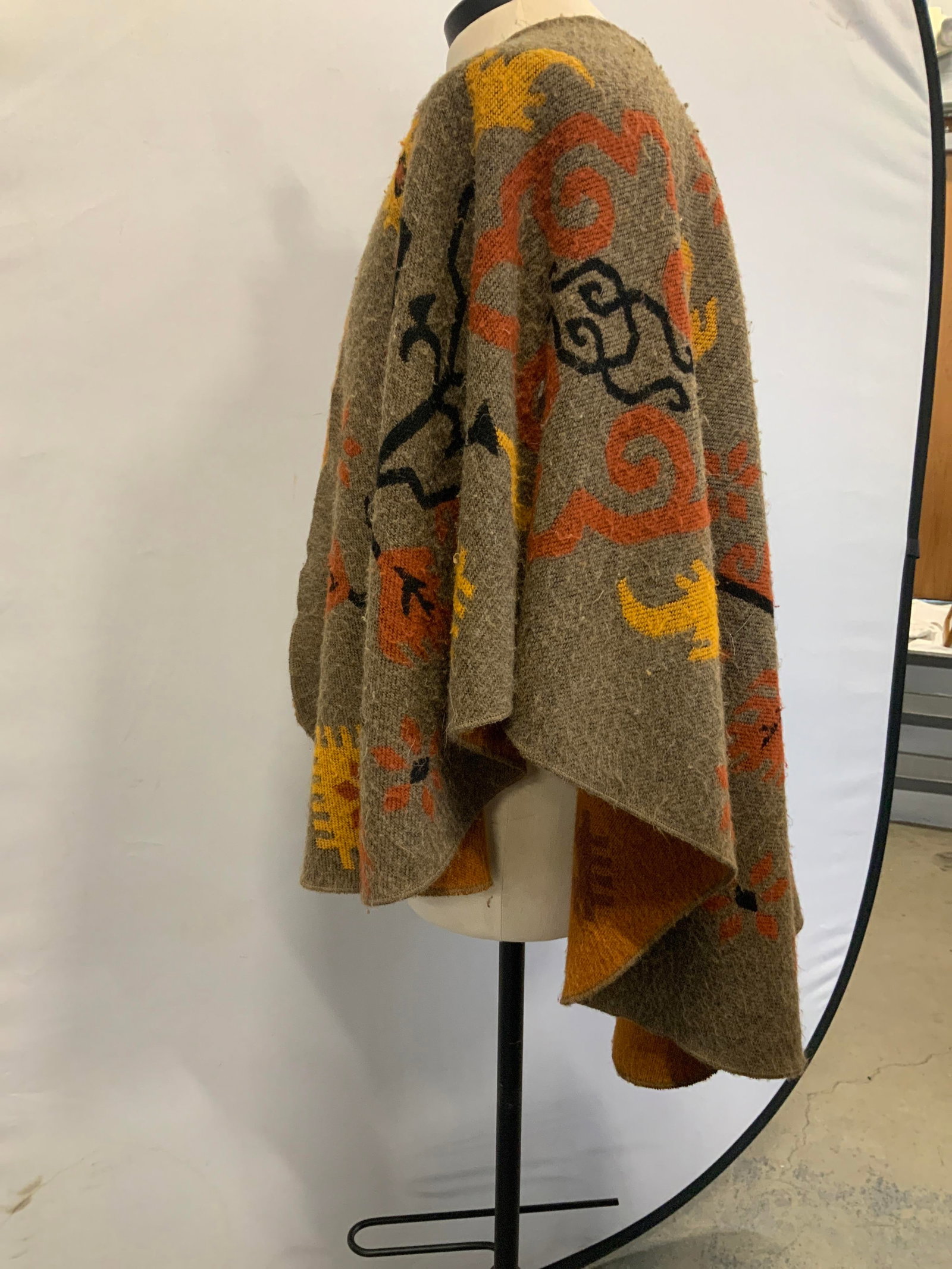 Vntg wool blend fall poncho - 4