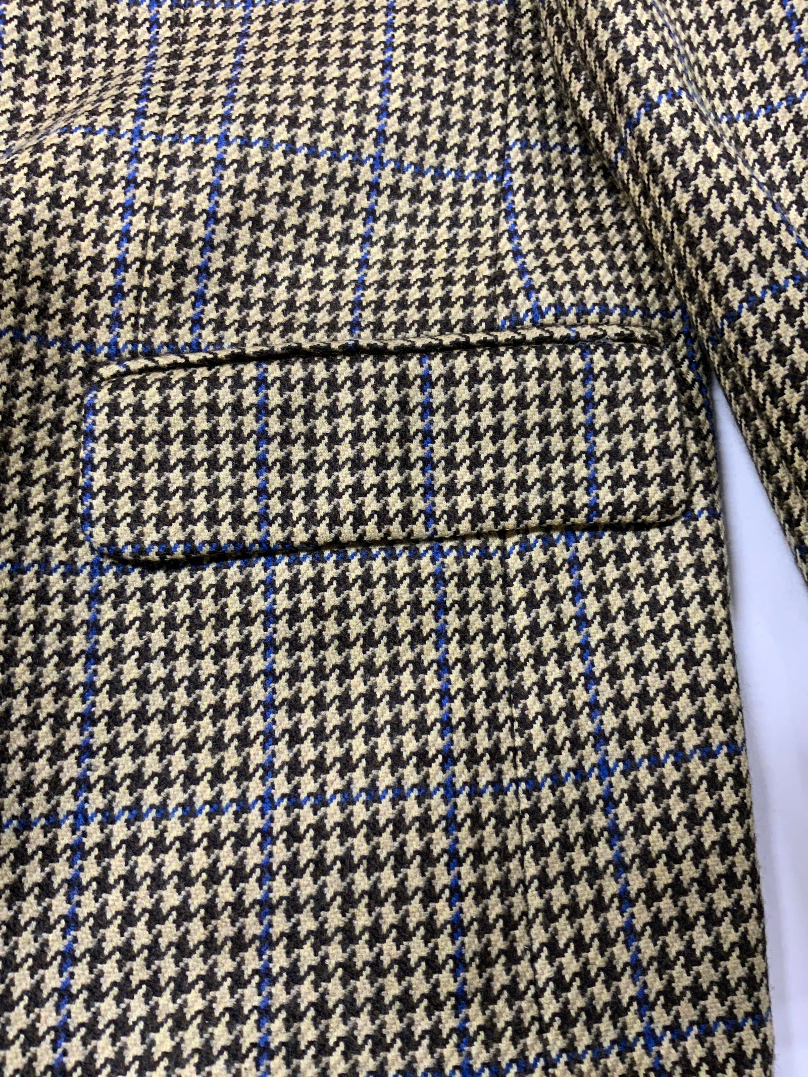 Vntg wool brown houndstooth blazer. - 3
