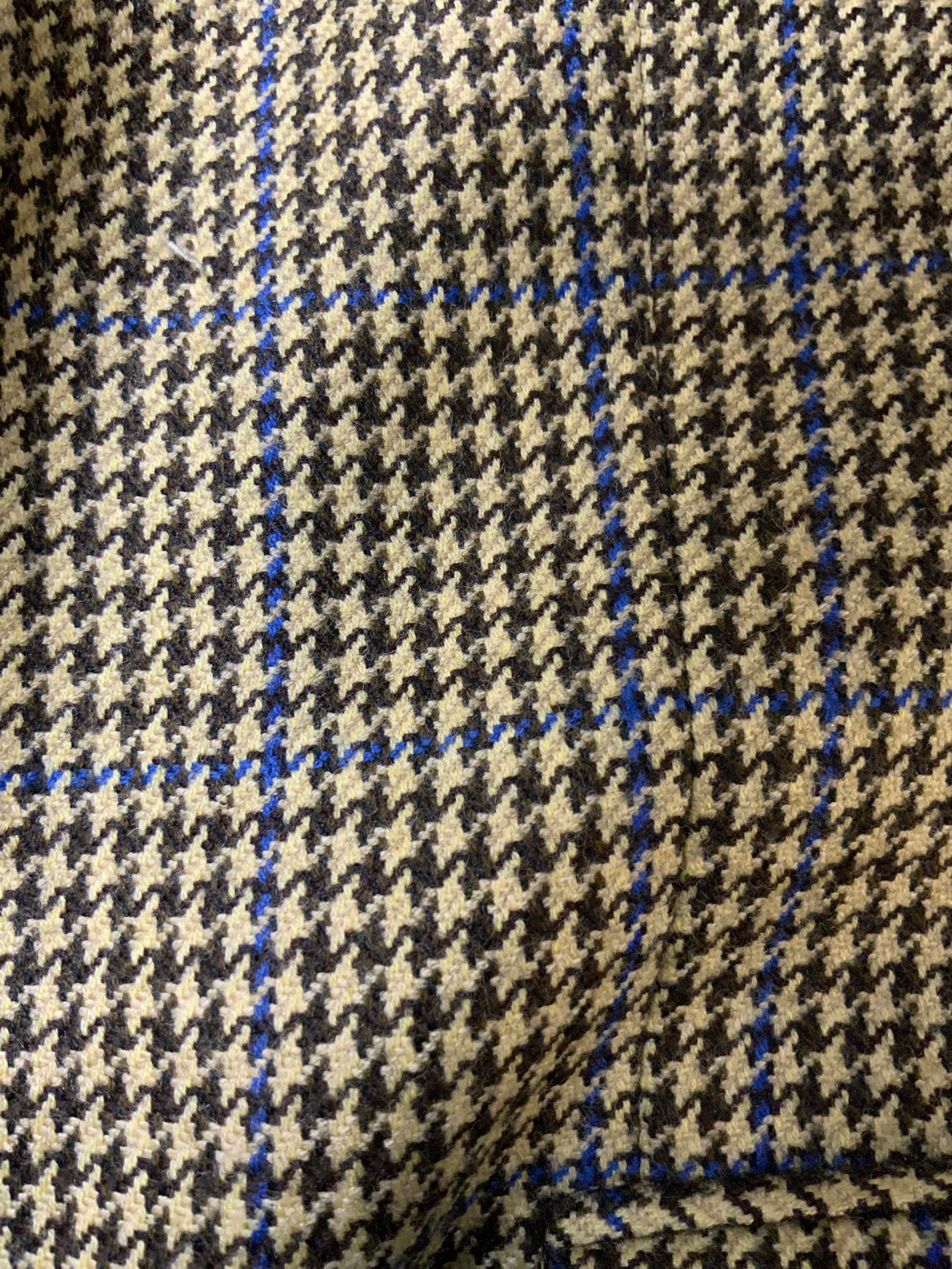 Vntg wool brown houndstooth blazer. - 5
