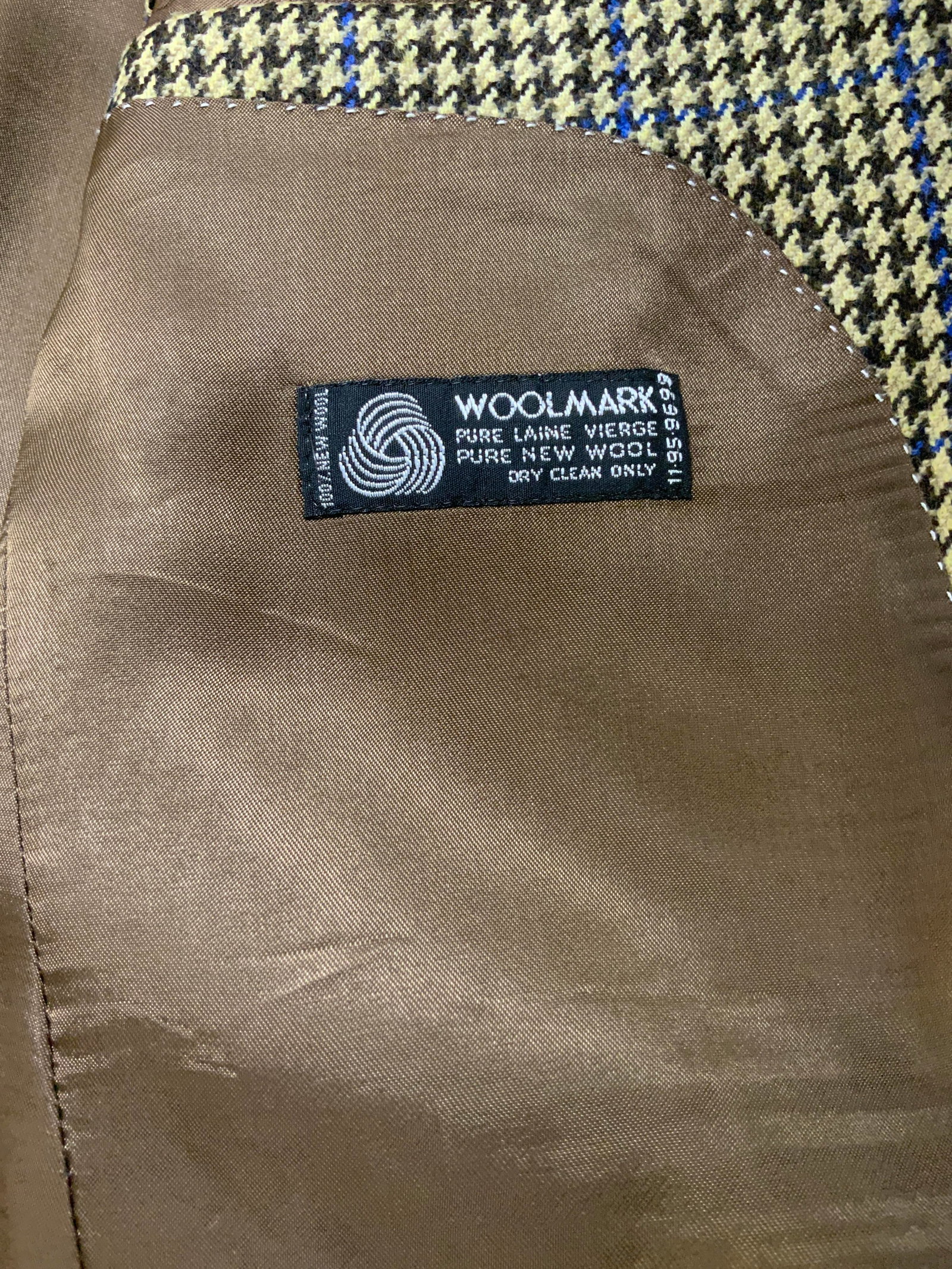 Vntg wool brown houndstooth blazer. - 6