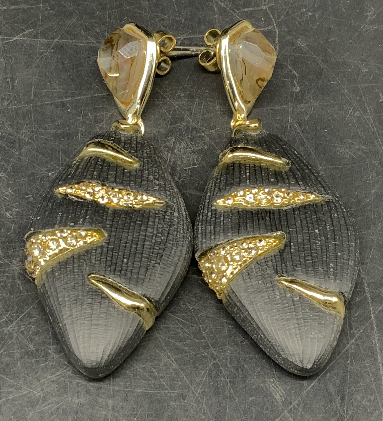 Alexis Bittar GT and Black Lucite Drop Earrings (1 of 6)