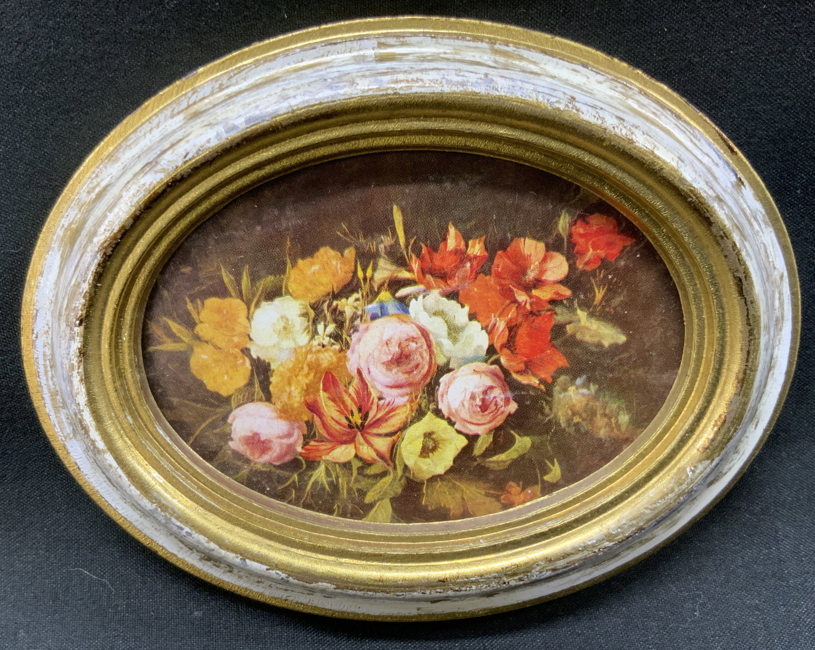 Vtg Mini Floral Art Print Framed (1 of 4)