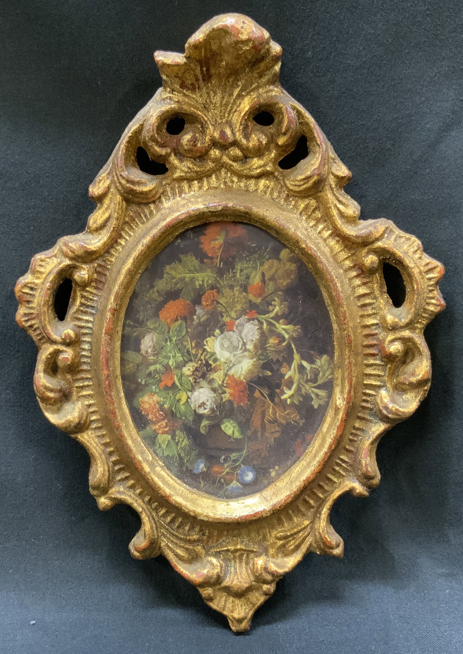 Vtg Mini Floral Art Print Framed (1 of 7)