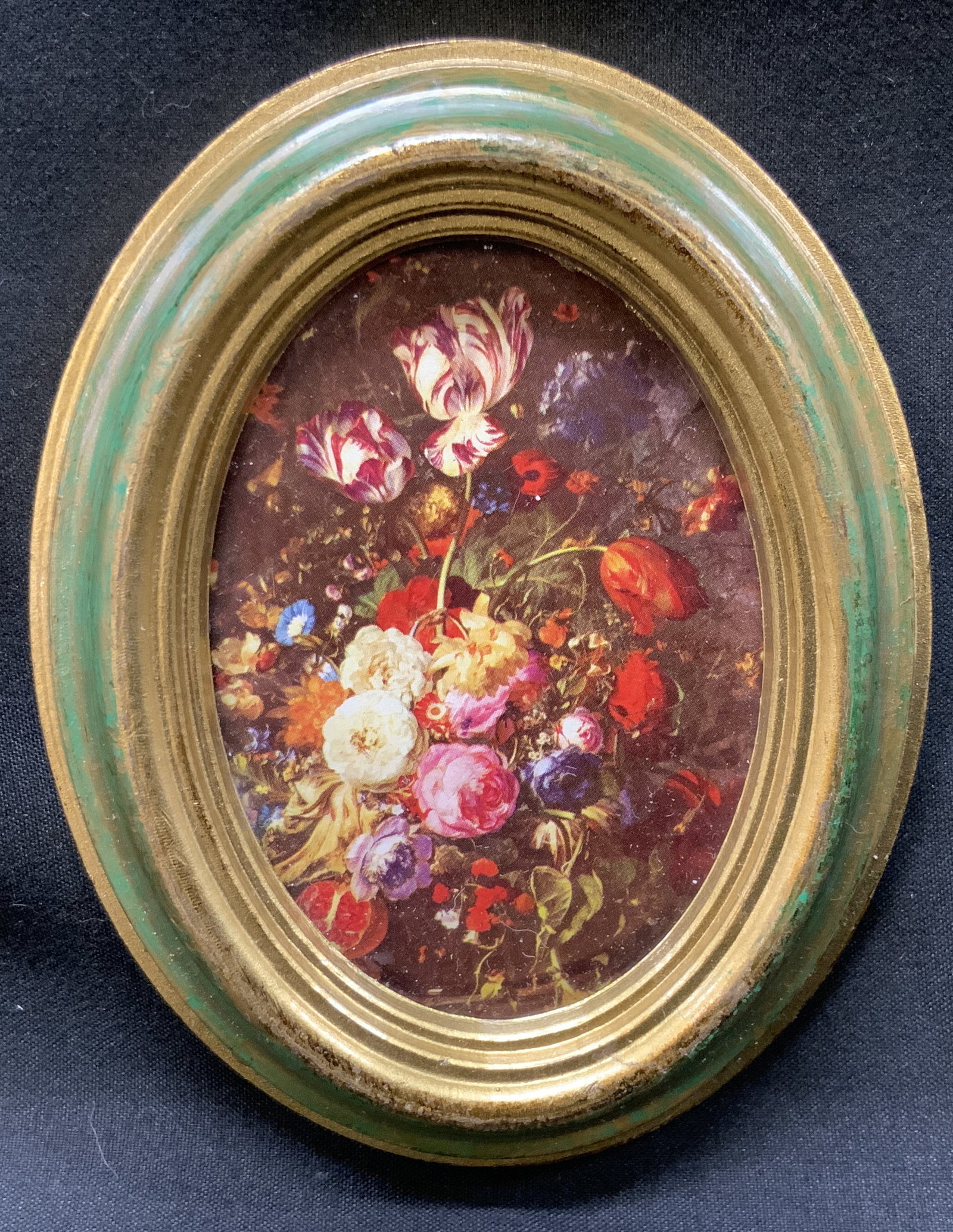 Vtg Mini Floral Art Print Frmd (1 of 5)