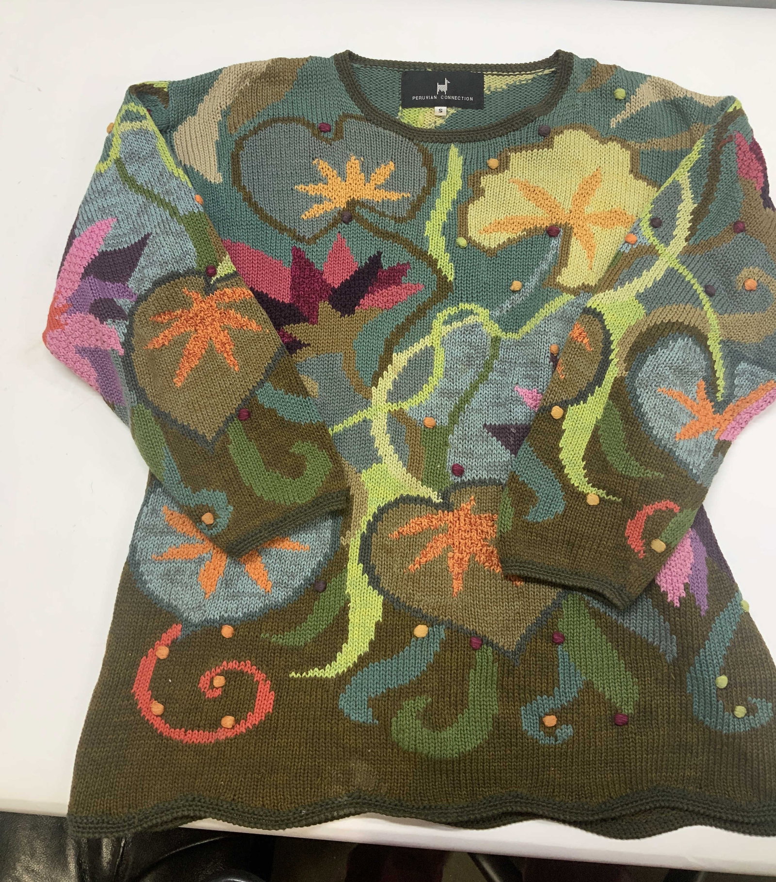 Vntg PERUVIAN CONNECTION multicolored sweater, (1 of 6)
