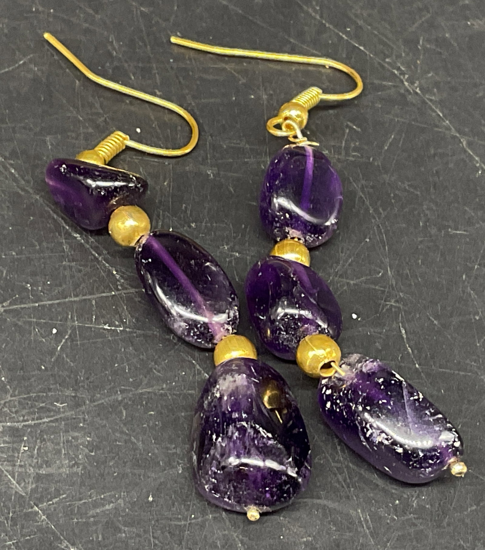 Natural Amethyst Quartz Dangle Earrings (1 of 6)