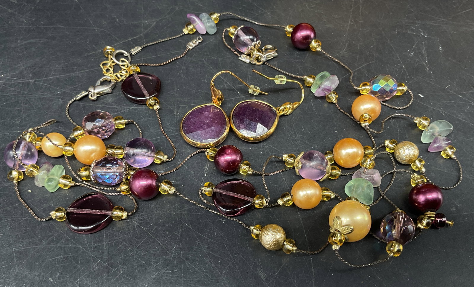 Lt3PC Purple Gemstone & Glass Beaded Jewelry (1 of 6)