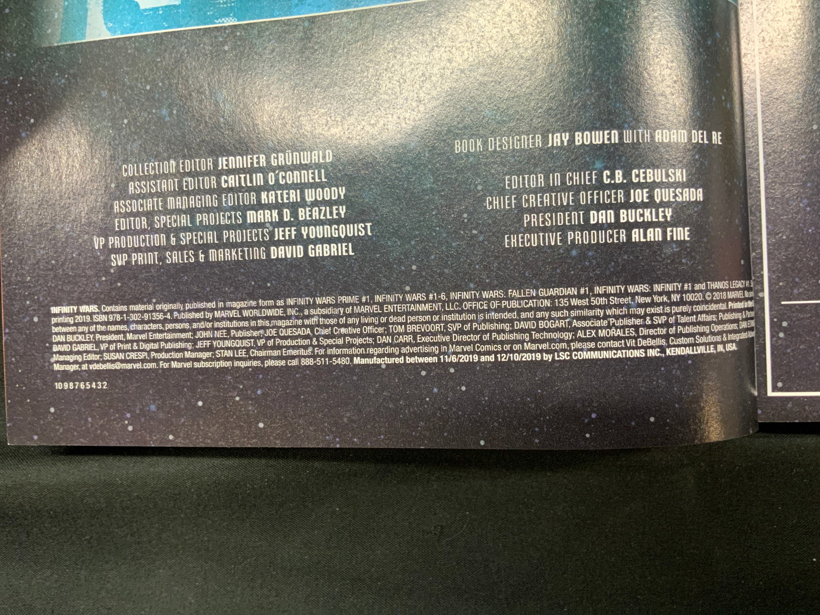 2019 Marvel Infinity Wars Comic Bk - 2