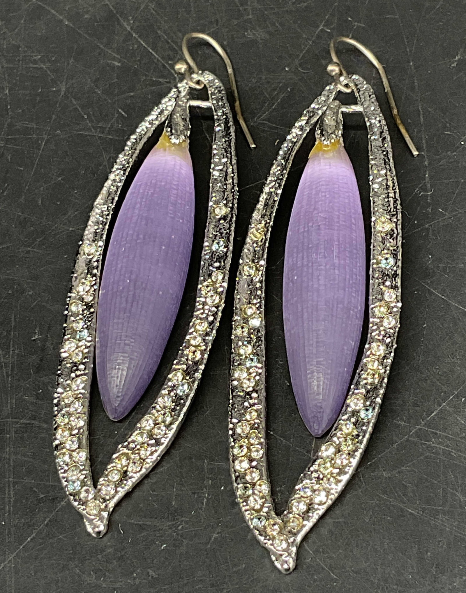 Signed Alexis Bittar Purple Lucite Earrings (1 of 6)
