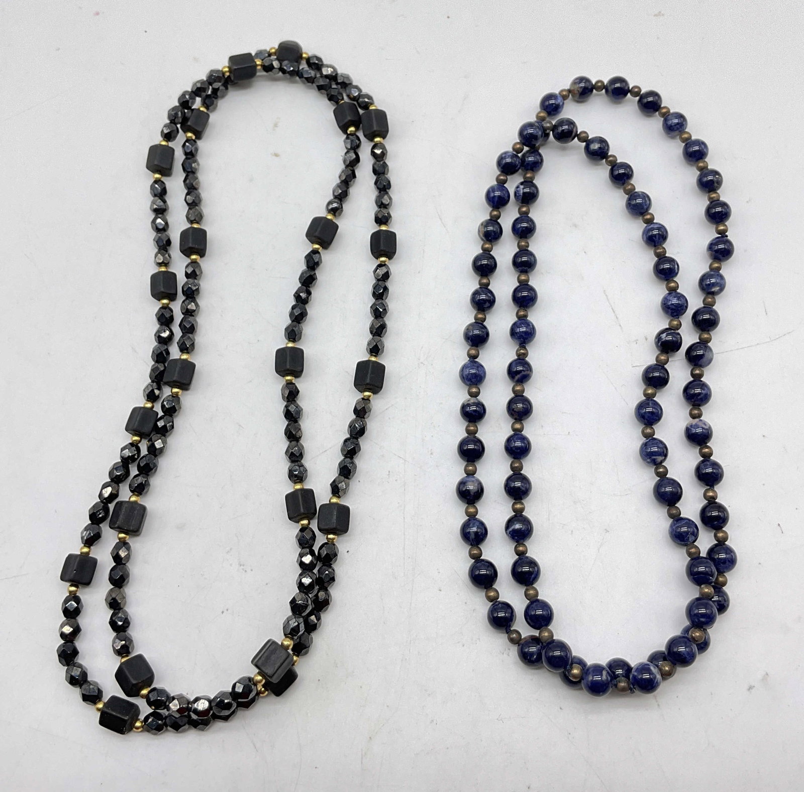 Lot 2 Vtg Beaded & Semiprecious Gemstone Necklaces (1 of 7)