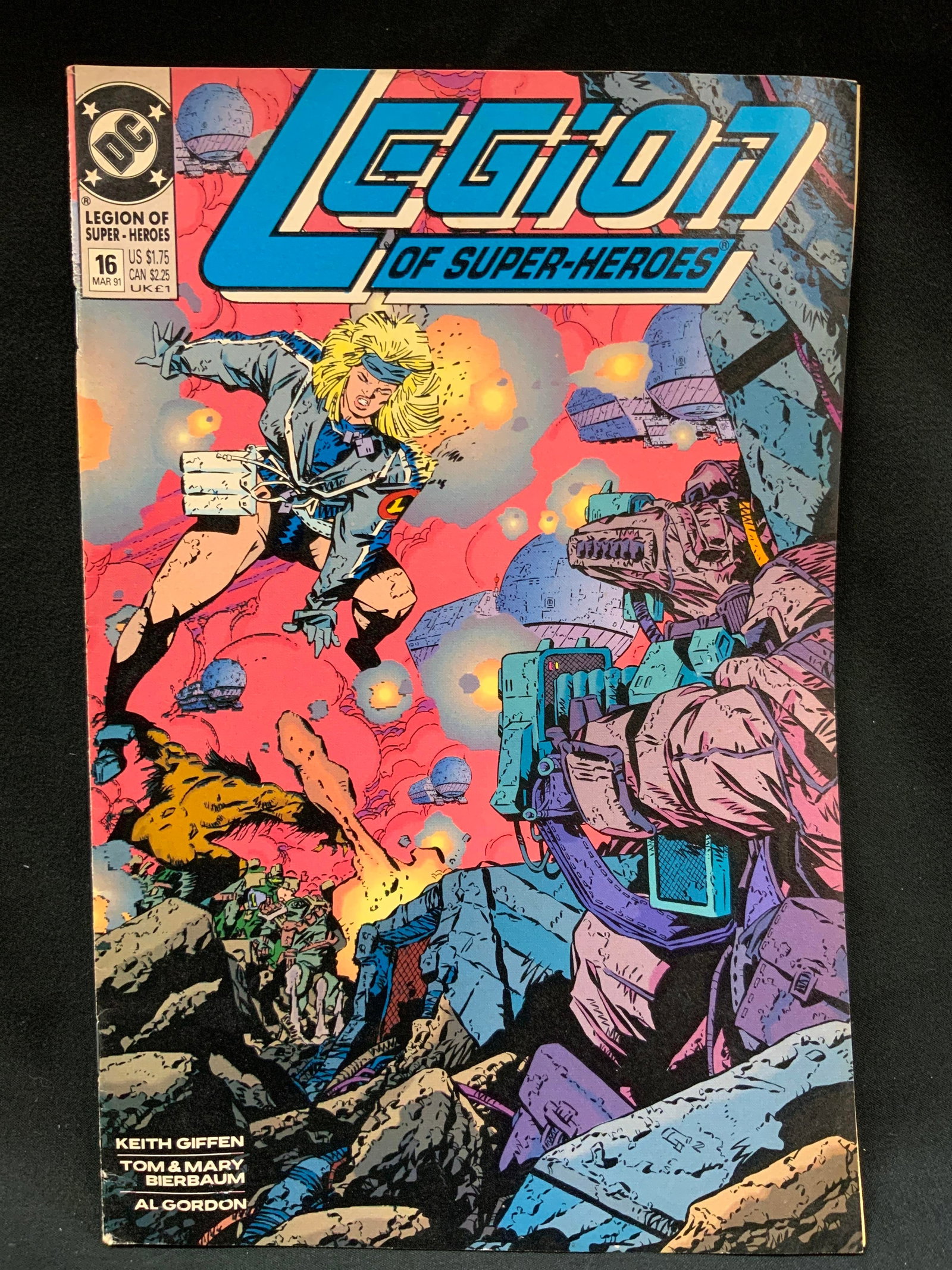 Vtg DC Legion of Super Heroes 16 Mar1991 Comic Bk: Vintage DC Legion Of Super Heroes, Reckoning. Issue 16. Written by Keith Griffin, Tom and Mary Bierbaum, interior artwork by Al Gordon. Page # Approx. 36pgs Condition consistent with age and