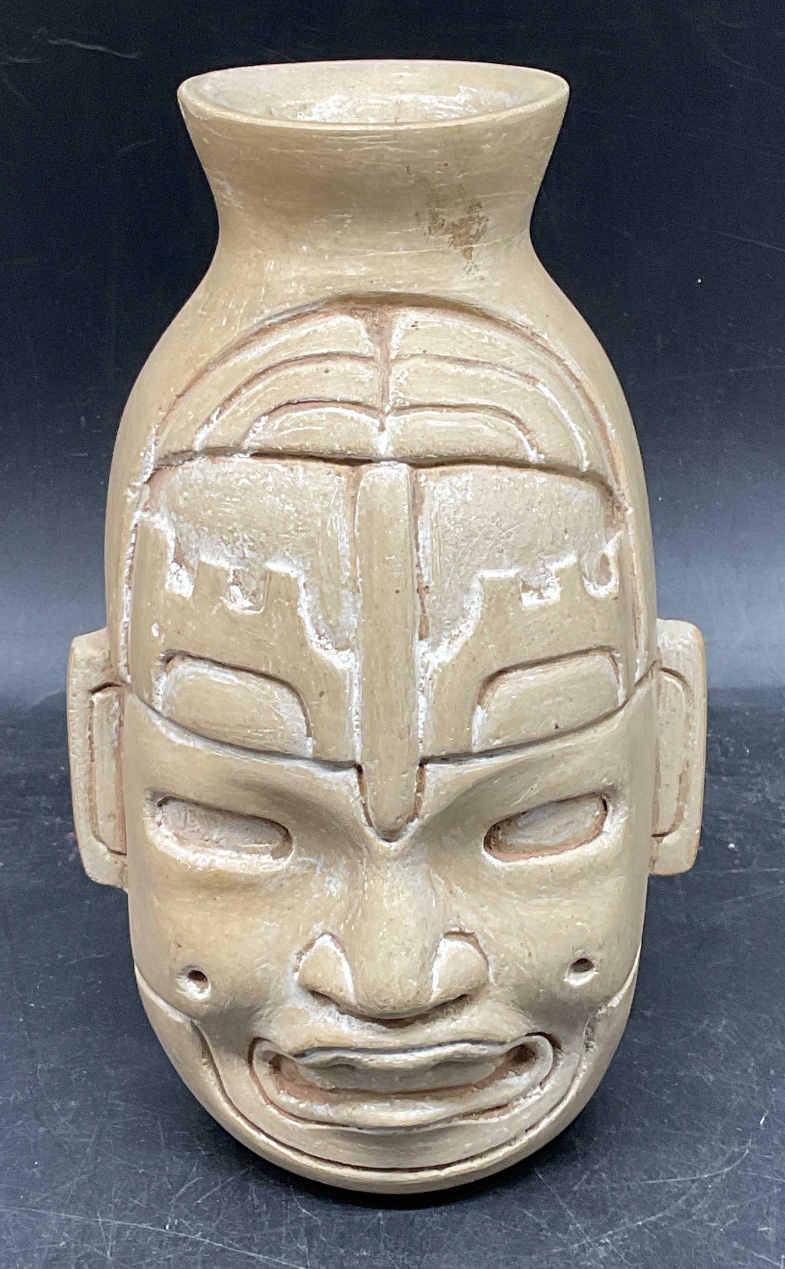 Tribal Style Ceramic Face Jug Vase (1 of 6)