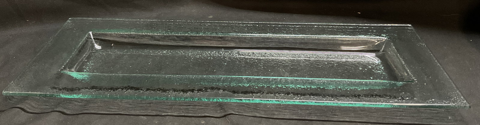 Elongated Rectangular Textured Glass Platter (1 of 6)