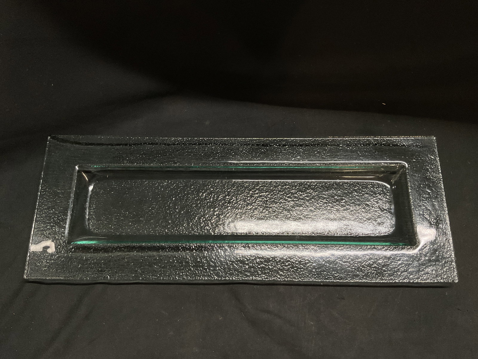 Elongated Rectangular Textured Glass Platter - 3