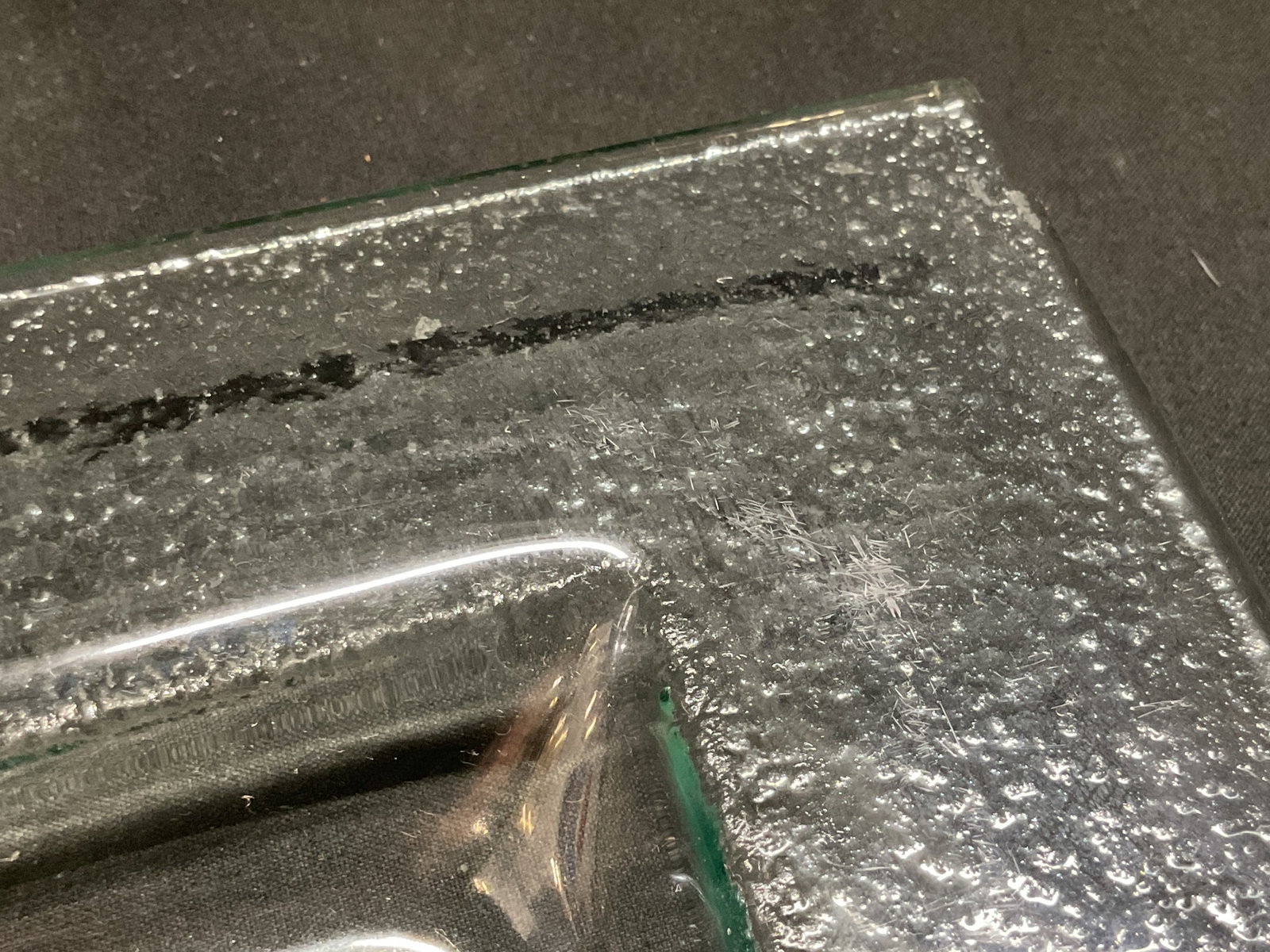 Elongated Rectangular Textured Glass Platter - 6