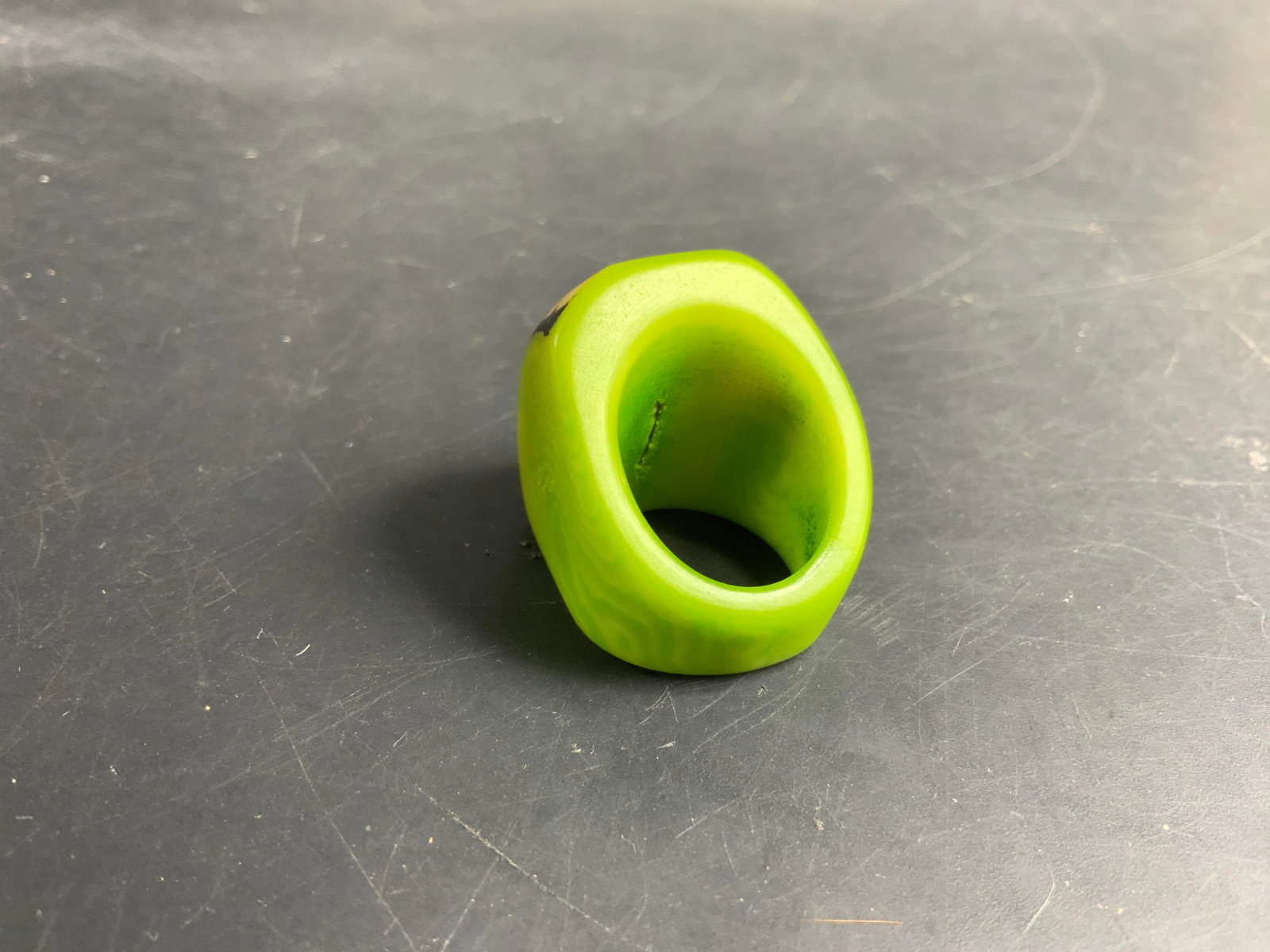 Lime Green Statement carved Ring - 3