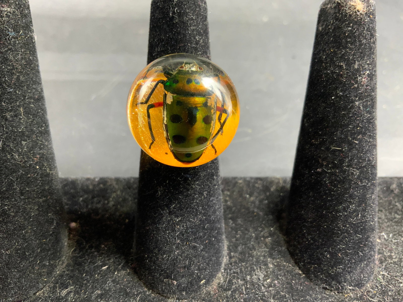 Statement insect inclusion Resin Ring - 2