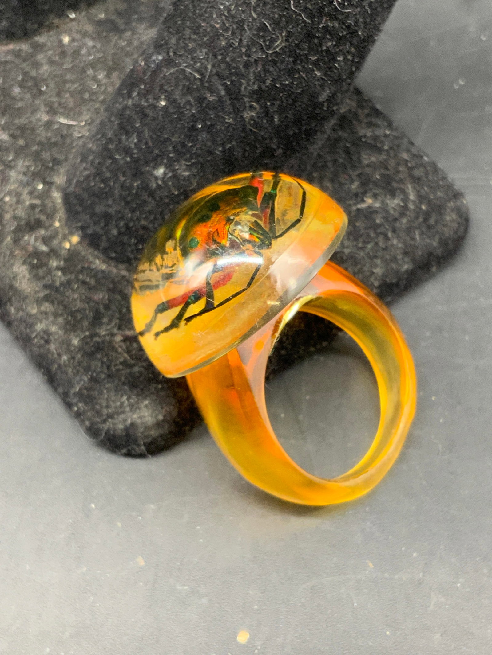 Statement insect inclusion Resin Ring - 6