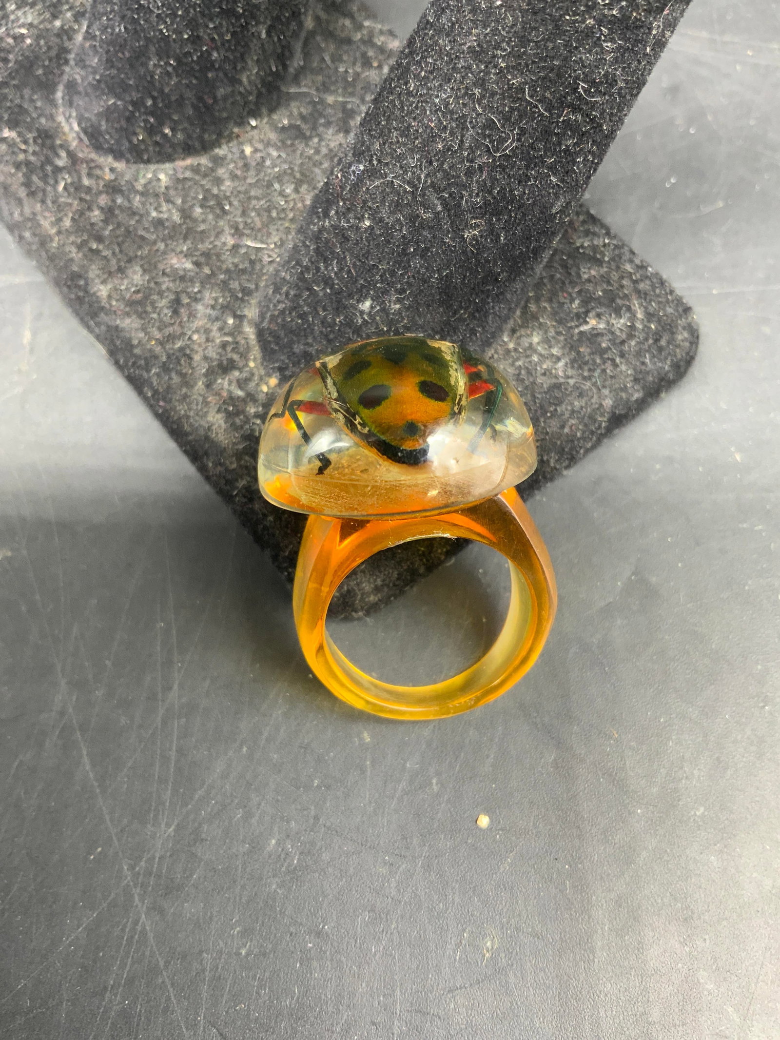 Statement insect inclusion Resin Ring - 7