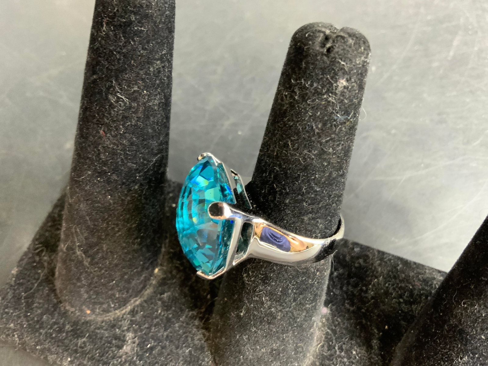 Swarovski blue Crystal Statement Ring - 6