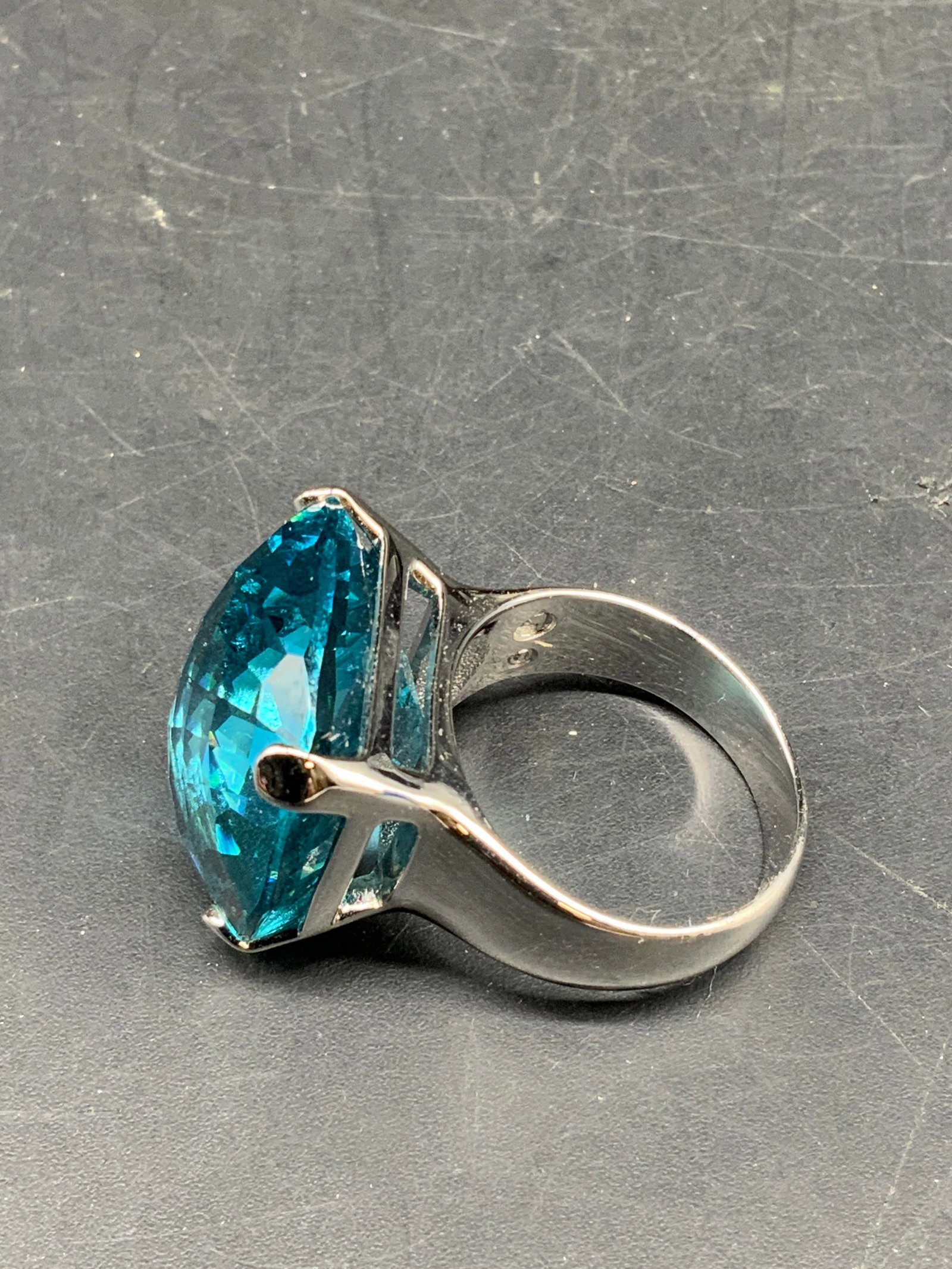 Swarovski blue Crystal Statement Ring - 7