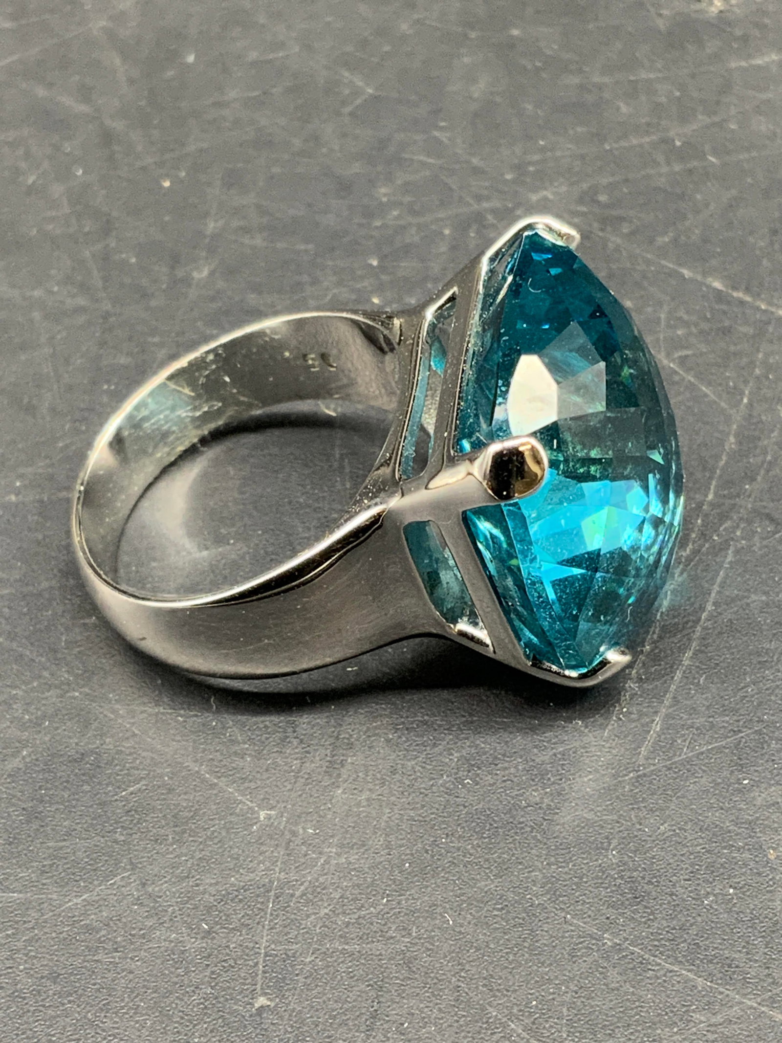 Swarovski blue Crystal Statement Ring - 8