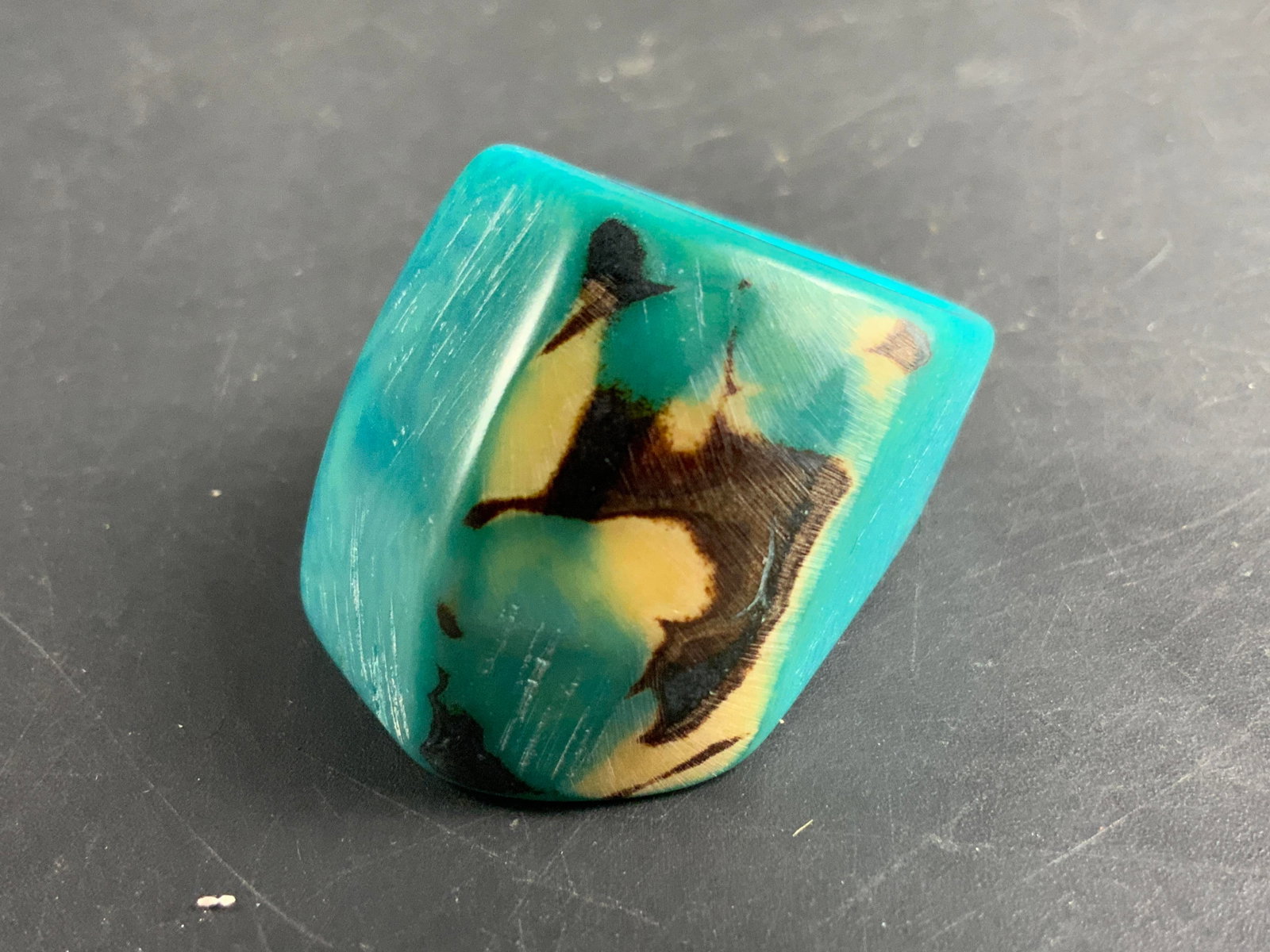 Chunky Turquoise Tnd Statement Ring - 6