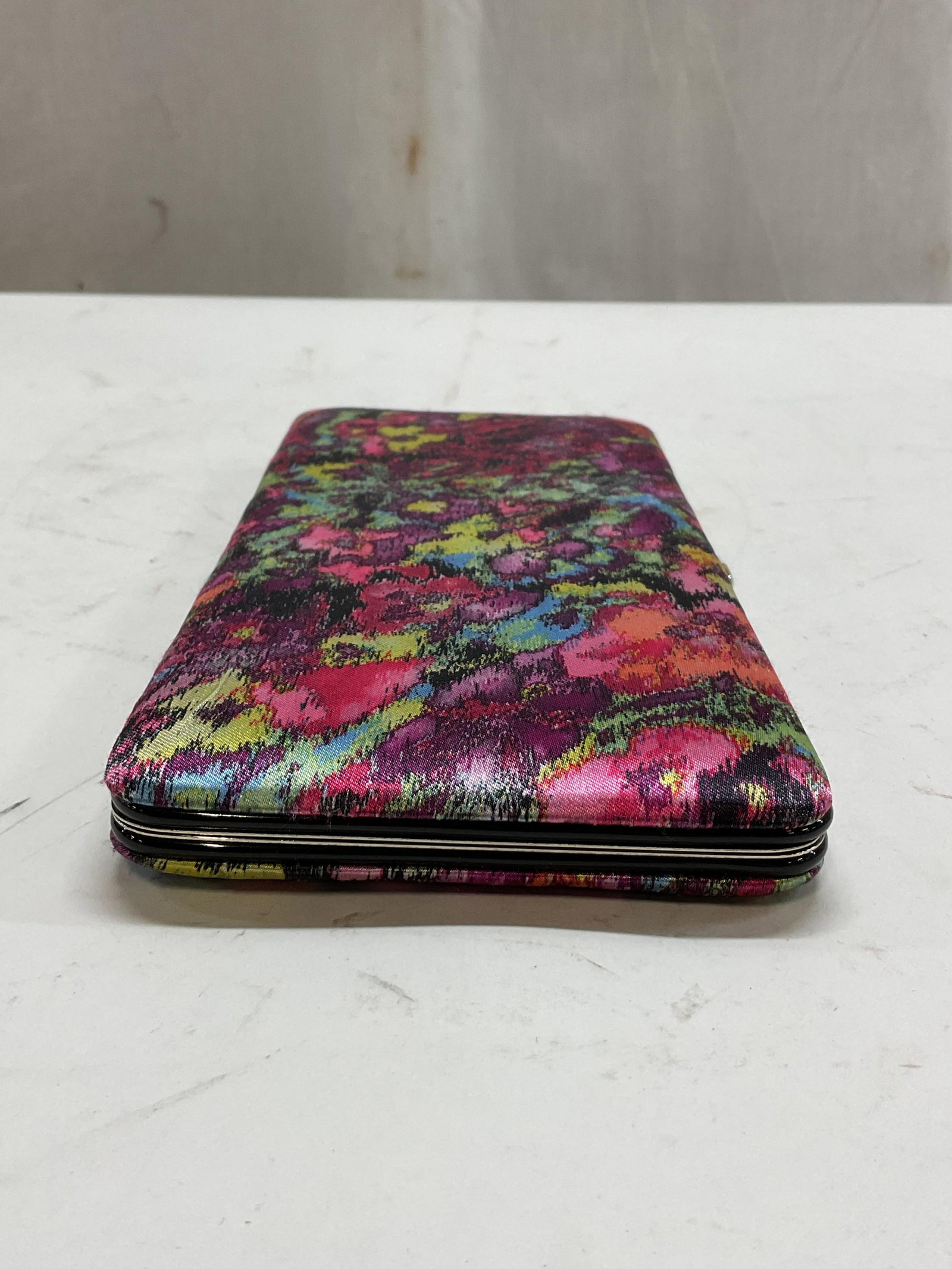 Vtg Abstract Multicolor Rectangular Wallet Clutch - 3