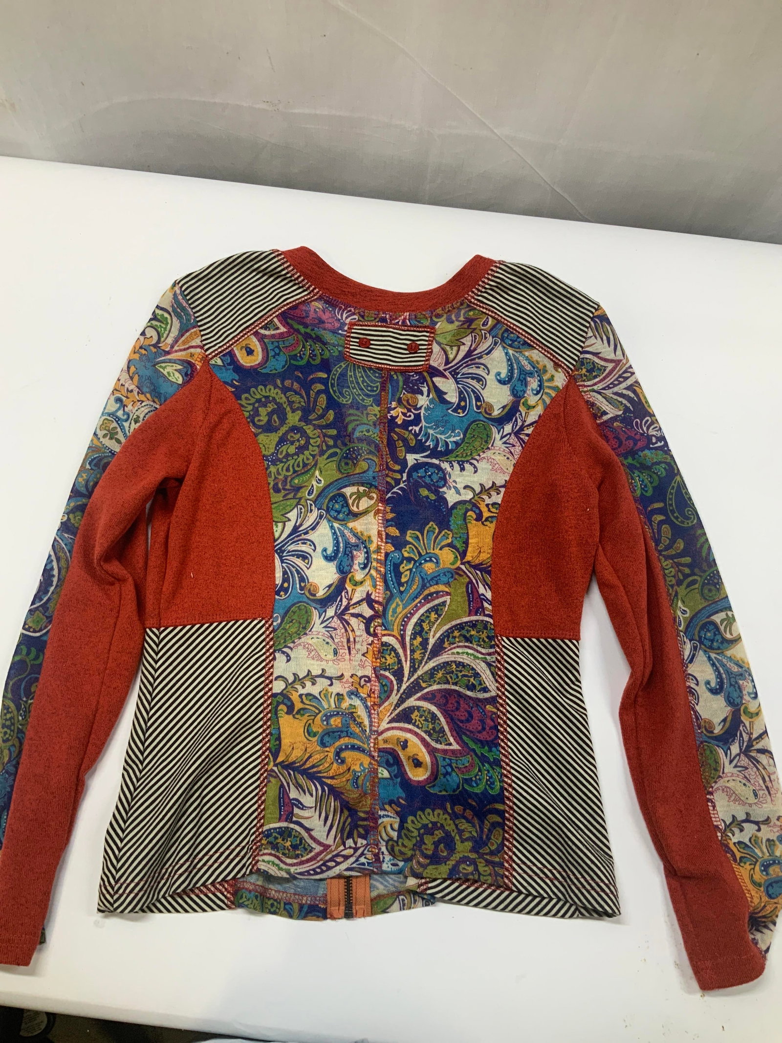 Vntg KAKTUS patchwork zip front jacket - 2
