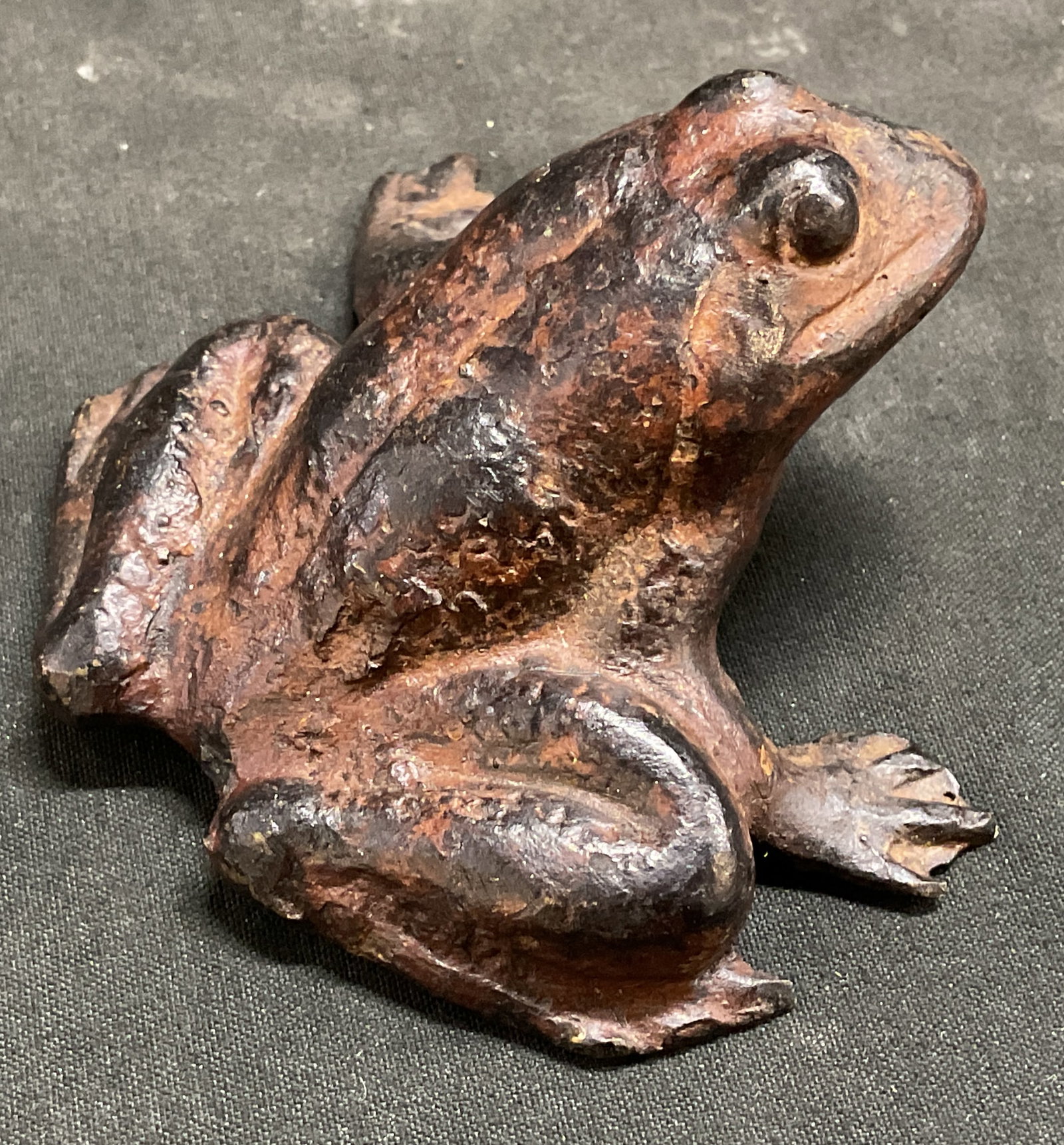 Patinated Metal Frog Figurine (1 of 6)