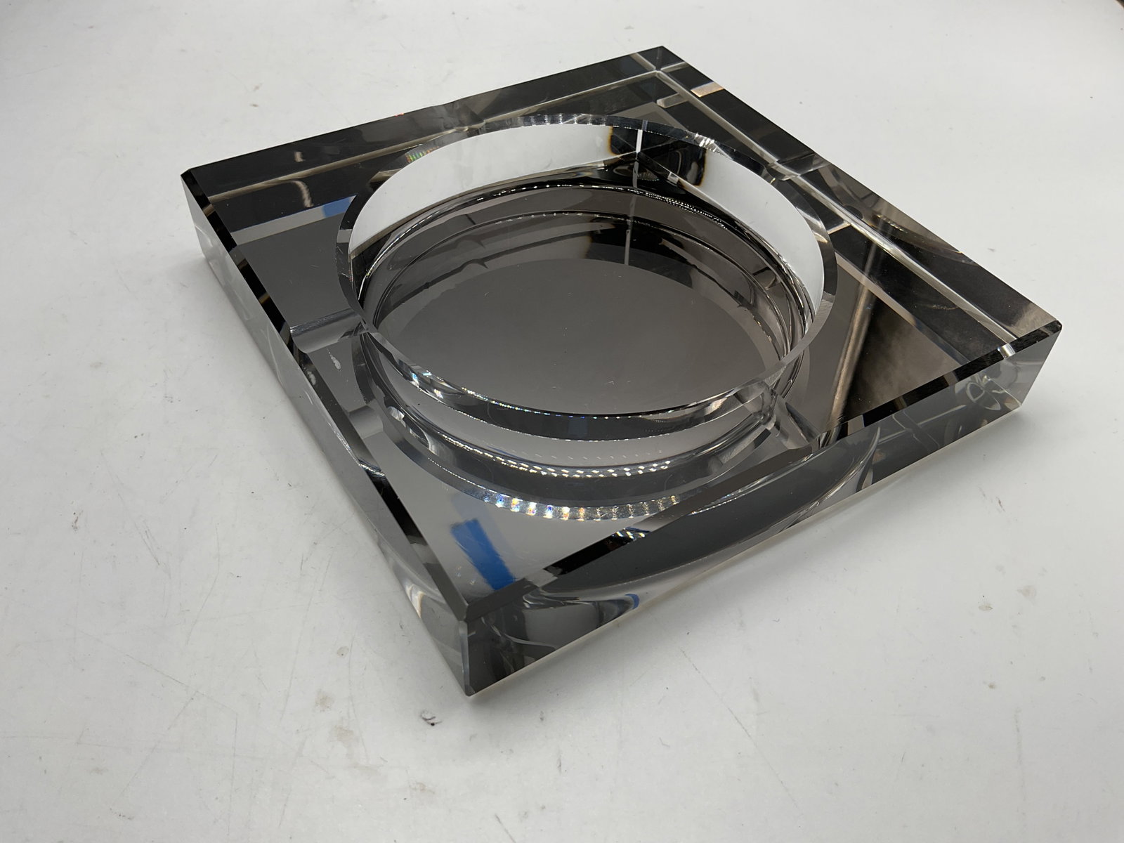 Square Heavy Crystal Ashtray - 2