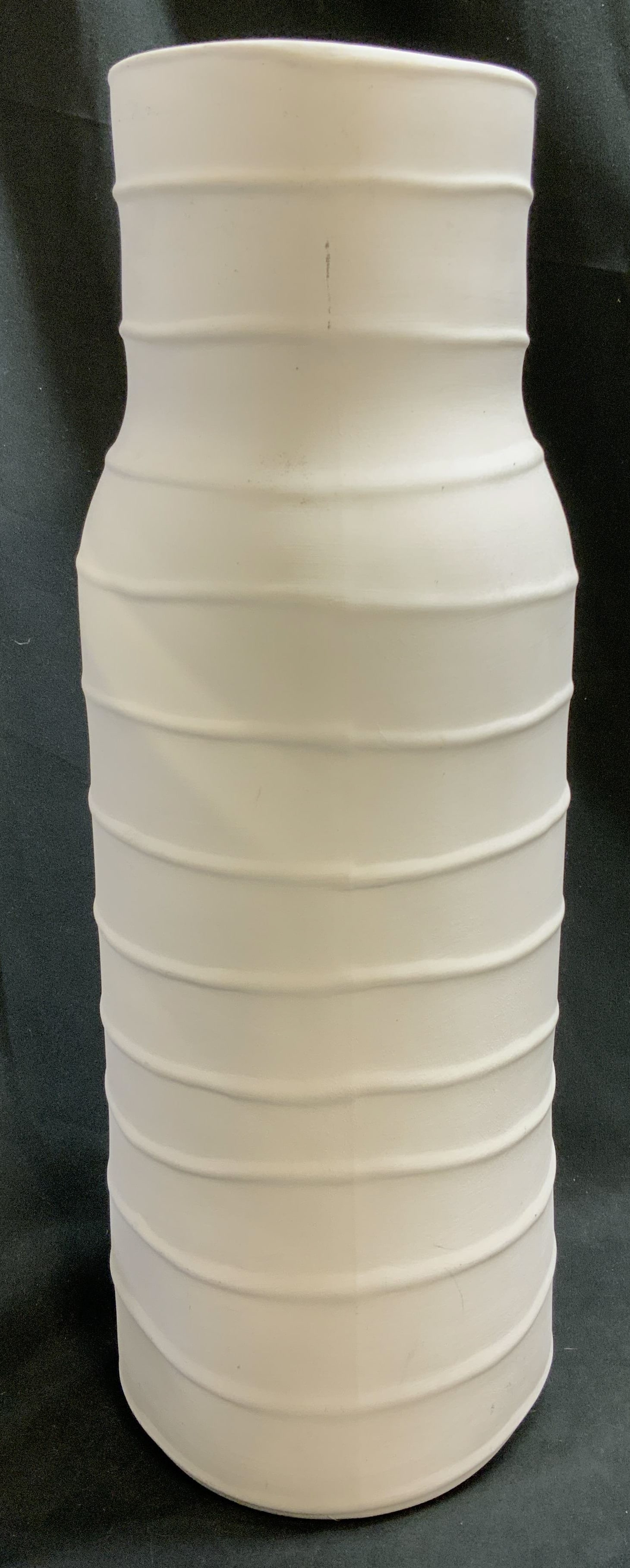 Vintage CB2 Viga Striped White Porcelain Vase (1 of 6)