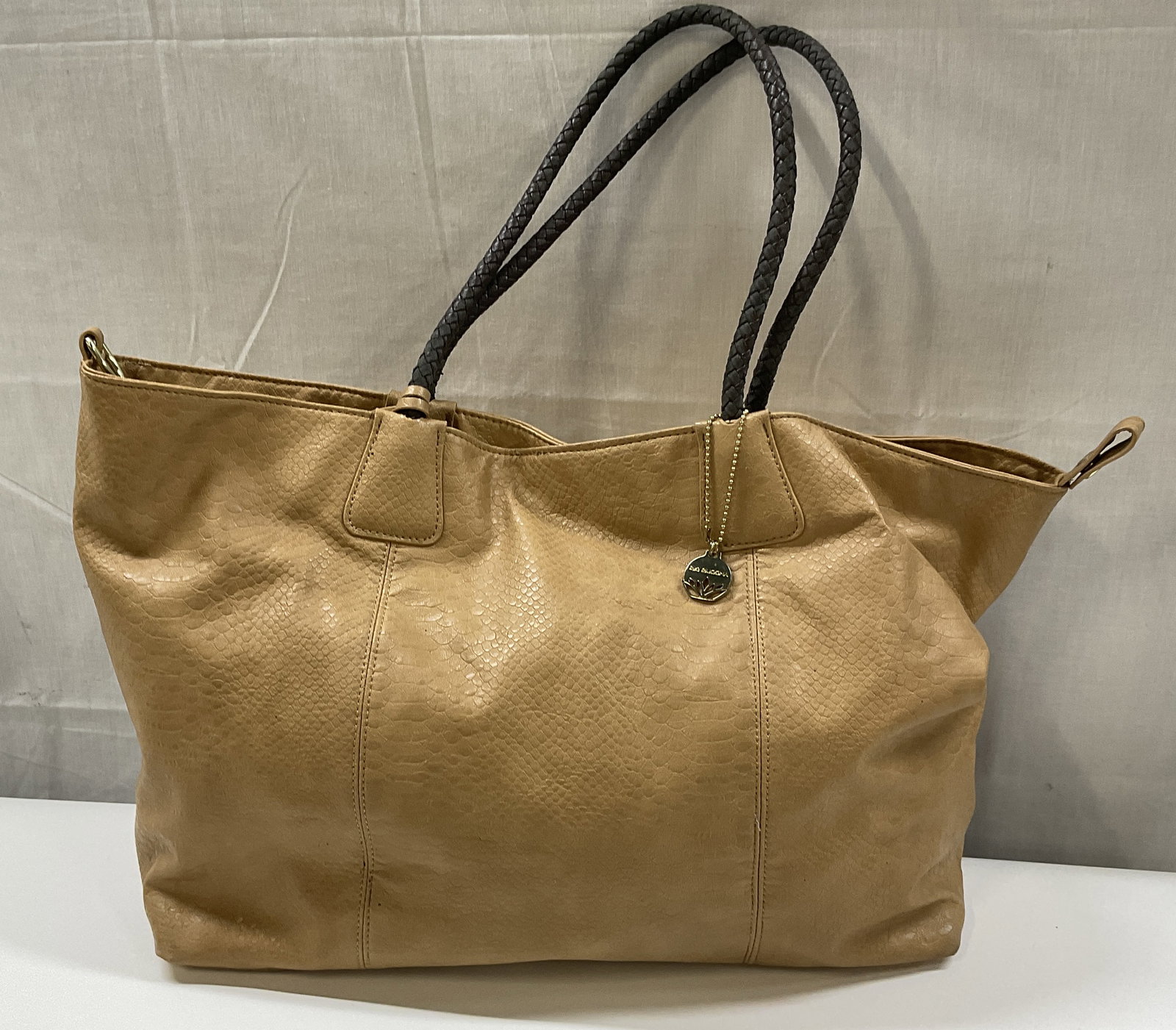 Big Buddha Brown Snakeskin Leather-Style Tote (1 of 8)