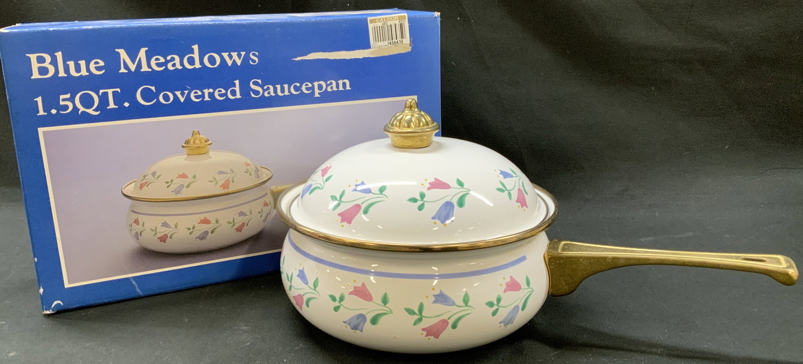 Vtg Lincoware Blue Meadows 1.5QT Lidded Saucepan (1 of 9)