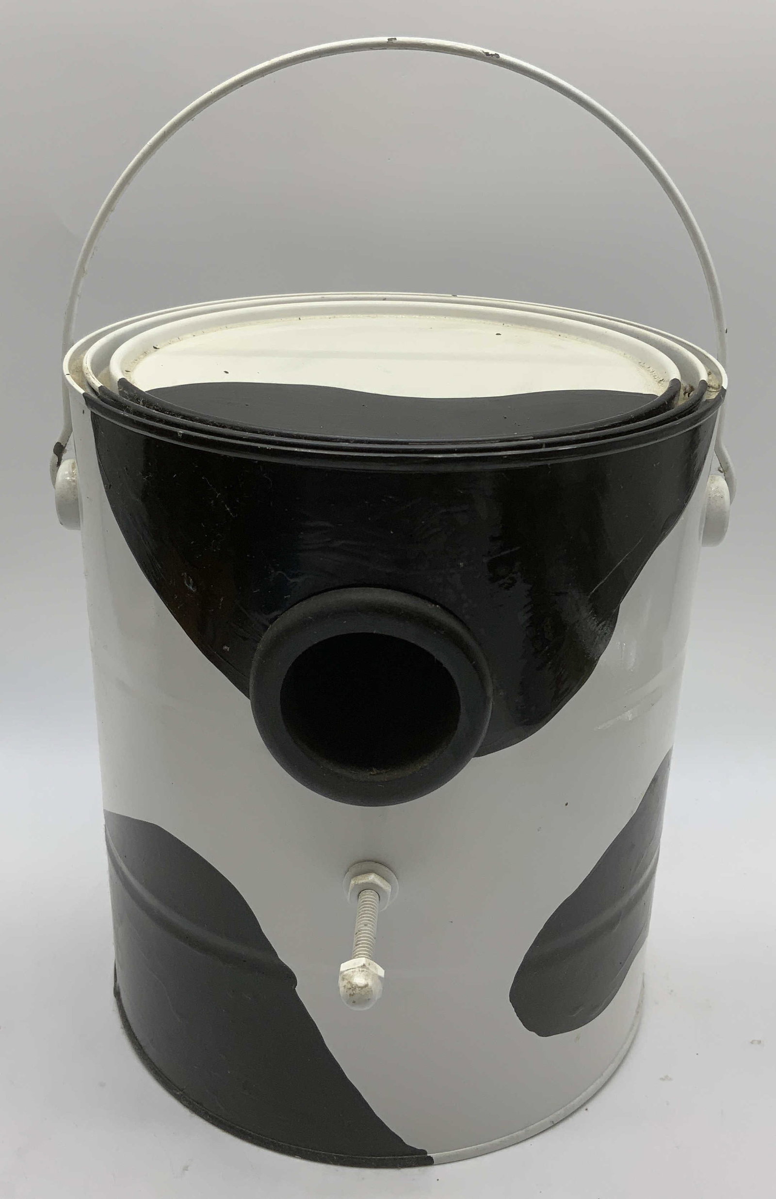 Upcycled Cow-Print Paint Can Birdhouse (1 of 6)
