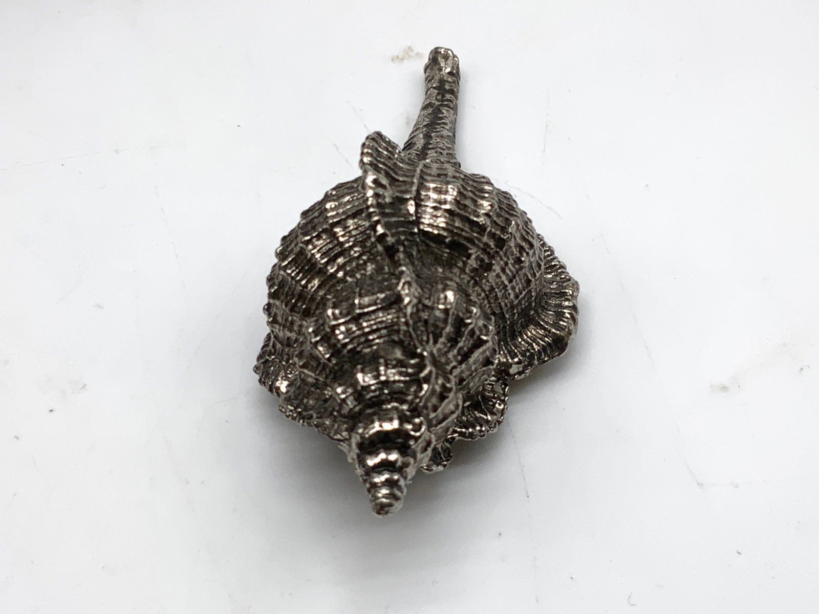 Vtg Decorative Silver-Toned Conch Shell - 3