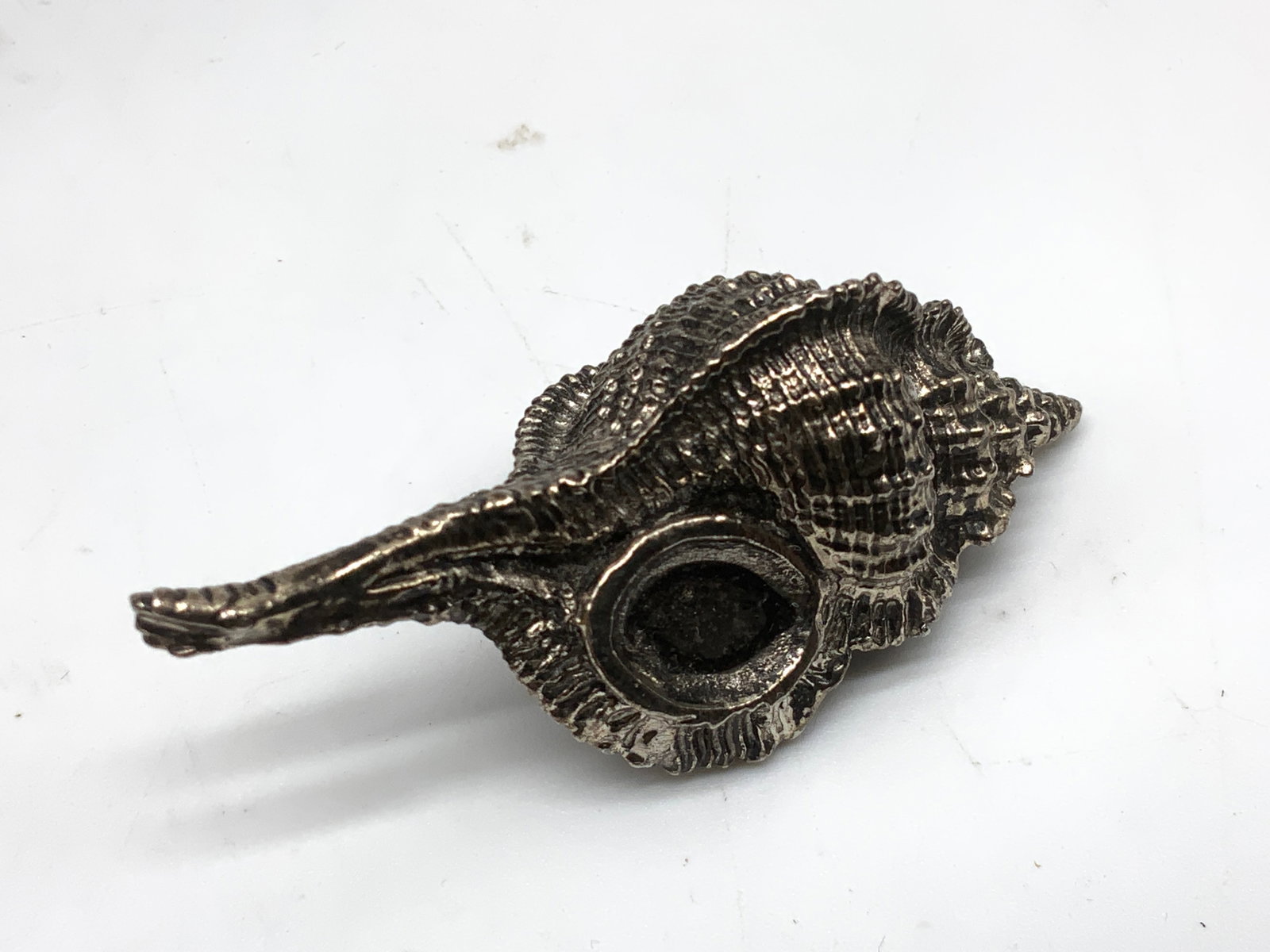 Vtg Decorative Silver-Toned Conch Shell - 5