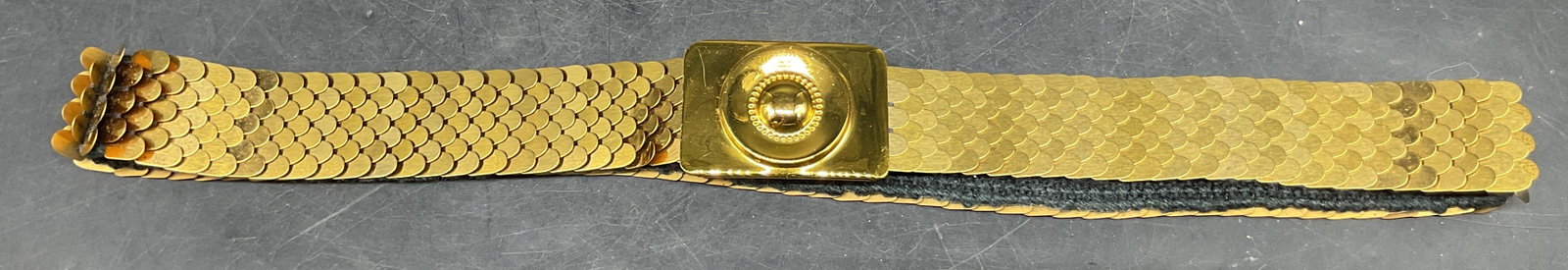 Vintage Gold Toned Scale Pattern Stretch Belt (1 of 7)
