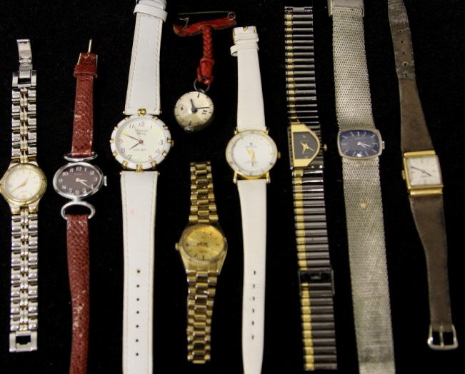 Assorted Vintage Ladies Watches: Including those by Geneva, Xanadu, Pulsar, Seiko, Turler, Certina, Morita, Universal Geneve, Last marked 15 Jewels. Property of a Larchmont, NY estate.