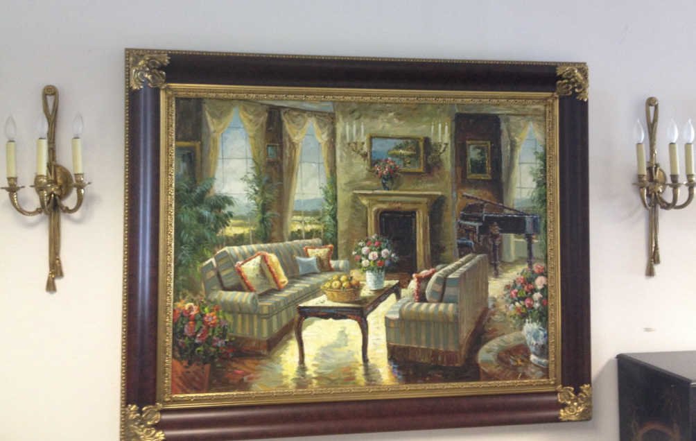 Neo Classical Gilt Ormolu 3 Armed Sconces: Height 24 inches. Width 10 inches. Depth 6 inches.