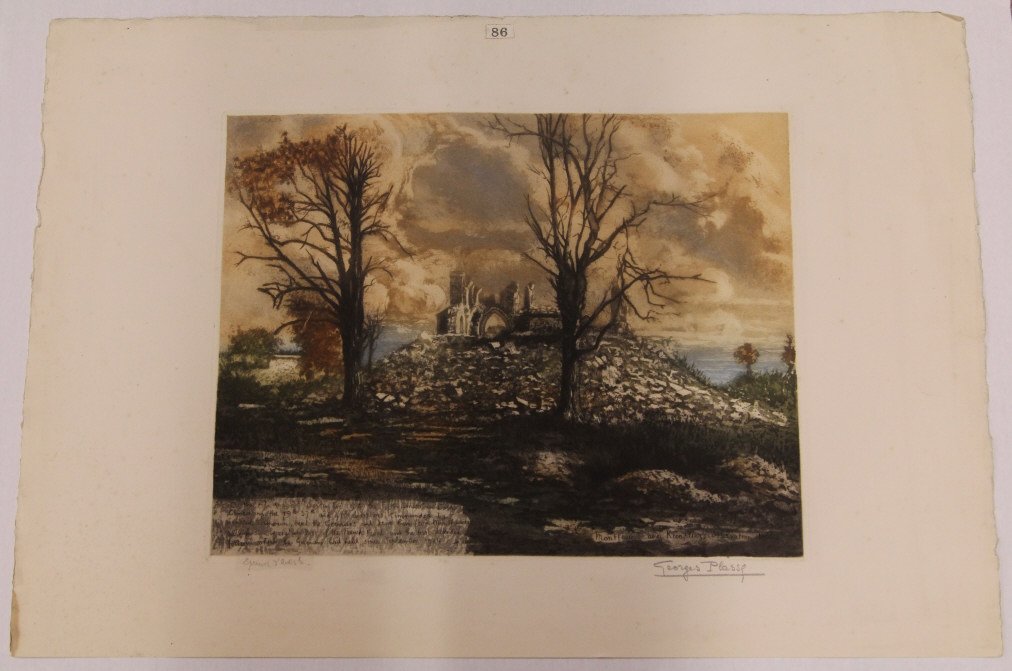 Collection of 11 Lithographs by George Plasse: Measures 19 inches by 29 inches.