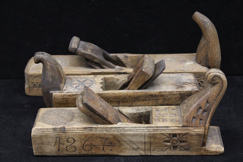19th Century Scandinavian Wood Carpentry Planes: Each approximately 10.5 inches in length.