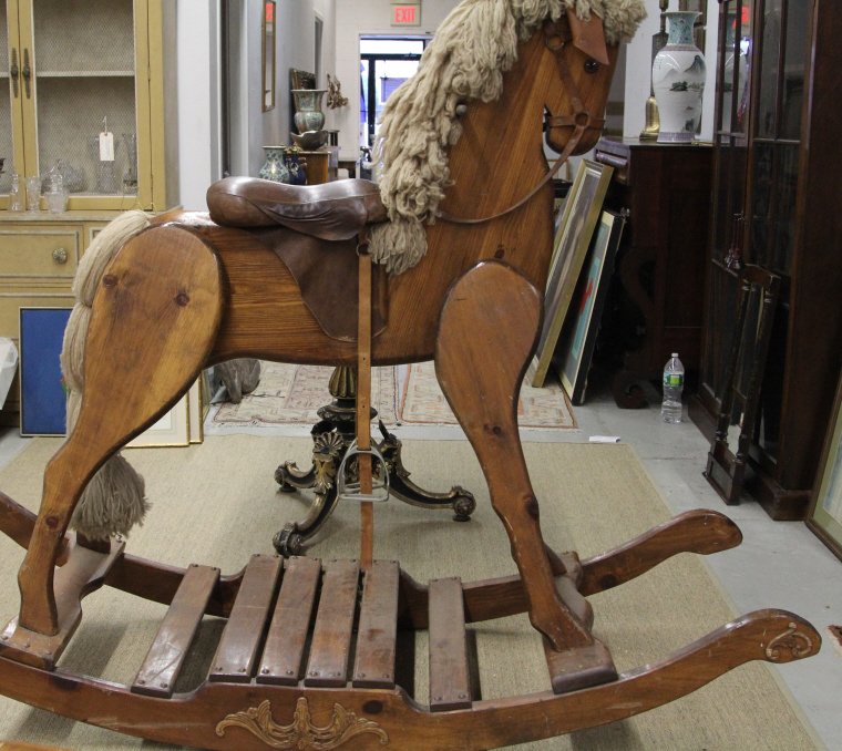 fao schwarz wooden rocking horse