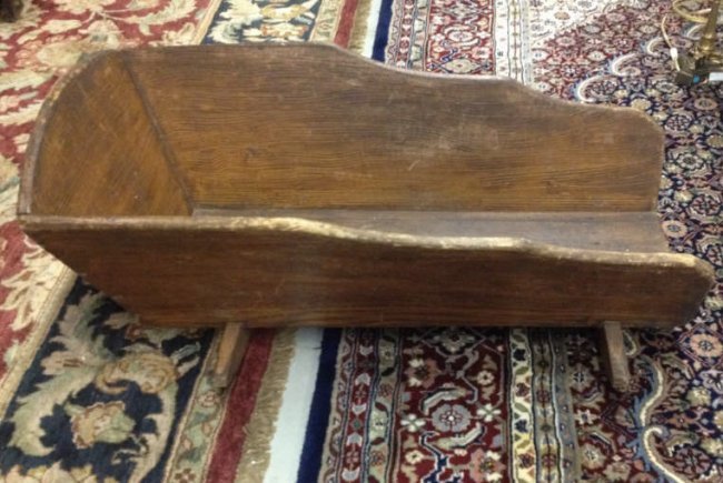 Antique American Country Primitive Style Cradle: Height 16 inches. Width 20 inches. Depth 38 inches.