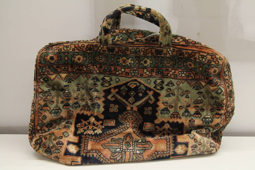 Contemporary Oriental Bag Luggage Piece: Measures 20 inches by 30 inches.