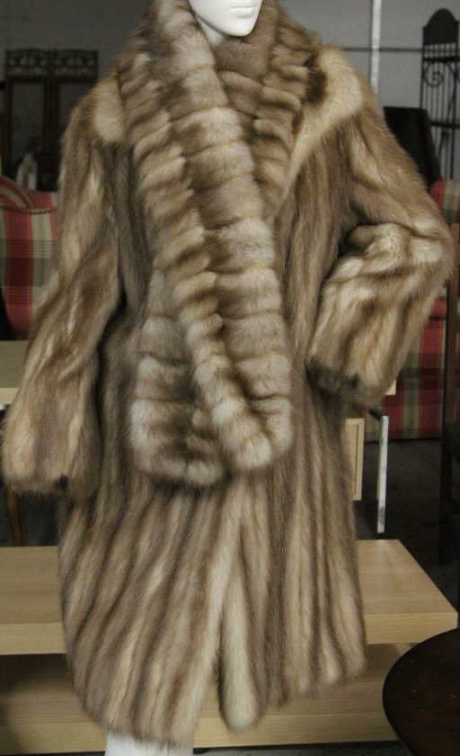 Ladies Mink Full Length Coat & Scarf: Shoulder to wrist 22 inches. Shoulder to shoulder 17 inches. Length of scarf 62 inches.